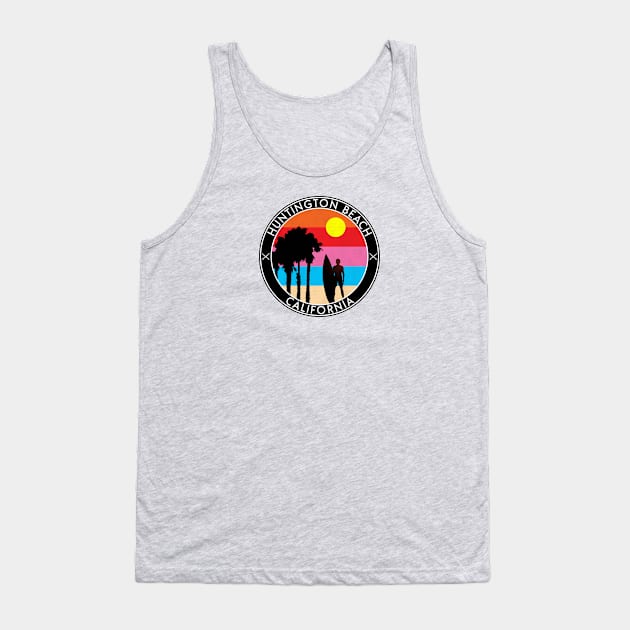 HUNTINGTON BEACH CALIFORNIA SURFING SURFER PALM TREES OCEAN VACATION Tank Top by heybert00